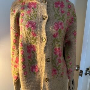 Zara Woman's Jacquard Knit Cardigan Large